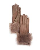 Ugg Leather Tech Gloves With Shearling Sheepskin Cuff