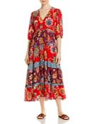 Johnny Was Pecan Mixed Print Maxi Dress