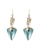 Alexis Bittar Crystal & Lucite Spike Triangle Drop Earrings