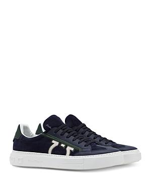 Salvatore Ferragamo Men's Embroidered Gancini Lace Up Sneakers