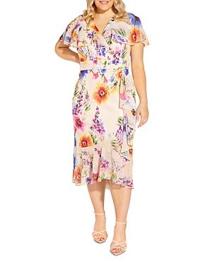 Adrianna Papell Plus Floral Faux Wrap Dress