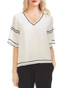 Vince Camuto Embroidered Chiffon Blouse