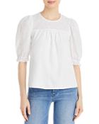 Status By Chenault Eyelet Puff Sleeve Top