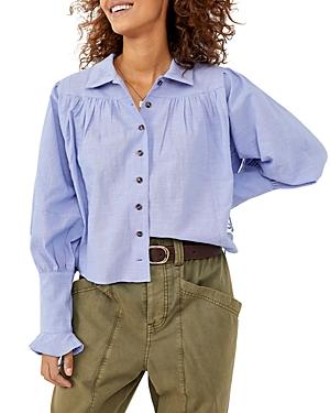 Free People Kiss Kiss Laced Cuff Blouse