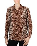 Gerard Darel Colin Leopard Print Silk Shirt