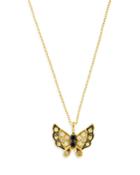 Bloomingdale's Multicolor Diamond Butterfly Pendant Necklace In 14k Yellow Gold, 0.26 Ct. T.w, 17 - 100% Exclusive