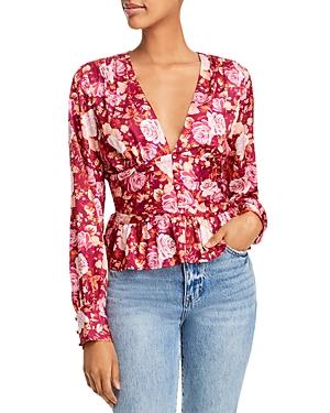 Wayf Floral Smocked Peplum Top