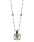 Lagos Sterling Silver Beaded Pendant Necklace With Diamonds And 18k Gold, 16