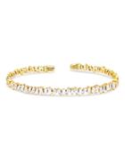 Suzanne Kalan 18k Yellow Gold Fireworks Diamond Baguette Flex Bangle Bracelet