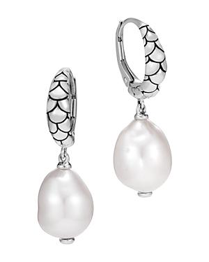 John Hardy Sterling Silver Legends Naga Dangle Earrings With Cultured Freshwater Baroque Pearls