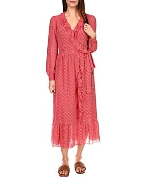 Michael Michael Kors Mini Floral Print Wrap Front Dress With Scarf