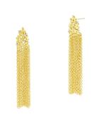 Freida Rothman Fleur Bloom Fringe Drop Earrings In 14k Gold-plated & Rhodium-plated Sterling Silver