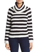 Elan Striped Chunky-knit Turtleneck Sweater
