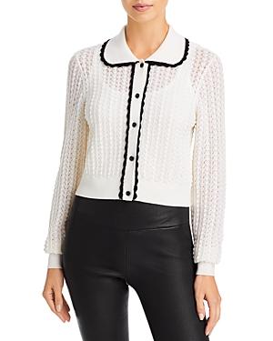 Alice And Olivia Goldie Crochet Trim Cardigan