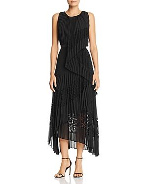 Bcbgmaxazria Lace-inset Pleated Dress