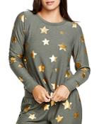 Chaser Metallic Star Print Sweatshirt