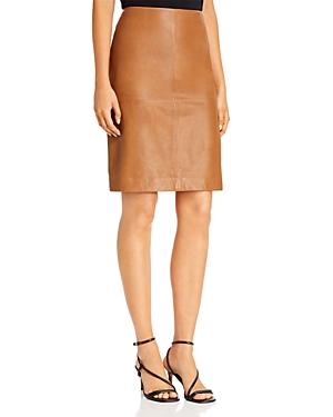Donna Karan New York Leather Pencil Skirt