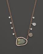 Meira T Diamond And Labradorite Necklace In 14k Rose Gold, 16