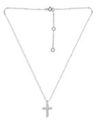 Bloomingdale's Marc & Marcella Diamond Cross Pendant Necklace In Sterling Silver, 0.075 Ct. T.w. - 100% Exclusive