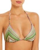 Pq Swim Metallic Stripe Triangle Bikini Top