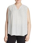 Vince Camuto Plus Poetic Dots Sleeveless Top