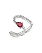 Bloomingdale's Ruby & Diamond Swirl Ring In 14k White Gold - 100% Exclusive