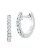 Mateo 14k White Gold Diamond Huggie Hoop Earrings