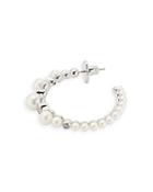 Kate Spade New York Caviar Cubic Zirconia & Imitation Pearl Hoop Earrings