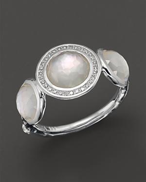 Ippolita Stella Ring In Mother-of-pearl Doublet With Diamonds In Sterling Silver