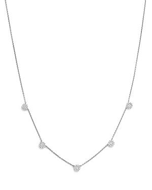 Diamond Micro Pave Necklace In 14k White Gold, .50 Ct. T.w.