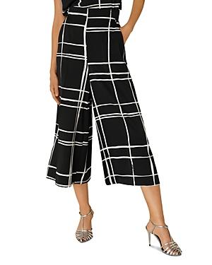 Marella Cacao Grid Print Cropped Pants