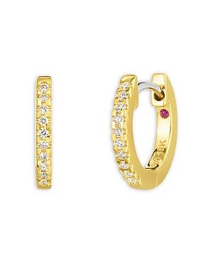 Roberto Coin 18k Yellow Gold Perfect Extra Small Diamond Hoop Earrings
