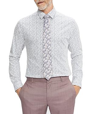 Ted Baker Cotton Leaf Print Slim Fit Shirt