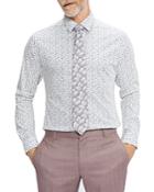 Ted Baker Cotton Leaf Print Slim Fit Shirt