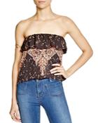 Free People Strapless Printed Top