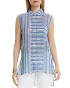 Two By Vince Camuto Striped Sleeveless Shirt