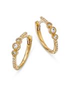 Bloomingdale's Diamond Bezel Mini Hoop Earrings In 14k Yellow Gold, 0.10 Ct. T.w. - 100% Exclusive
