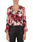 The Kooples Fire Flowers Abstract Floral-print Top