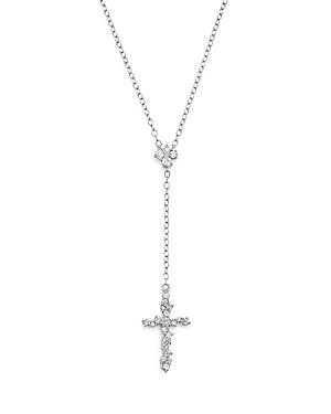 Diamond Cross Y Necklace In 14k White Gold, .35 Ct. T.w. - 100% Exclusive