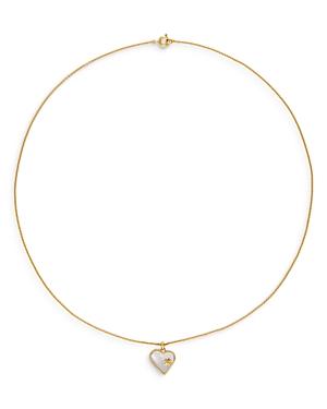 Tory Burch Stone Heart Pendant Necklace, 21
