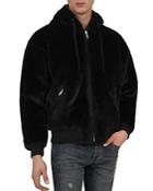 The Kooples Faux-fur Hooded Zip Jacket