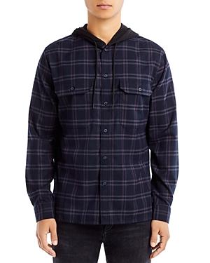 Vince Redwood Plaid Regular Fit Hooded Button Down Shirt