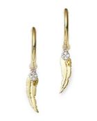 Meira T 14k Yellow & White Gold Diamond Angel Wing Drop Earrings