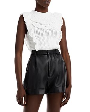 Aqua Ruffle Trim Crochet Top - 100% Exclusive