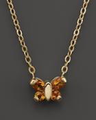 Citrine Butterfly Pendant Necklace In 14k Yellow Gold, 16 - 100% Exclusive