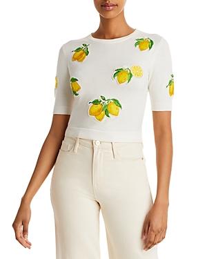 Alice And Olivia Ciara Lemon Embroidered Top