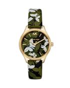 Michael Kors Lexington Butterfly Printed Leather Strap Watch, 36mm