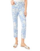 Jen7 Printed Crop Skinny Jeans In Shadow Floral