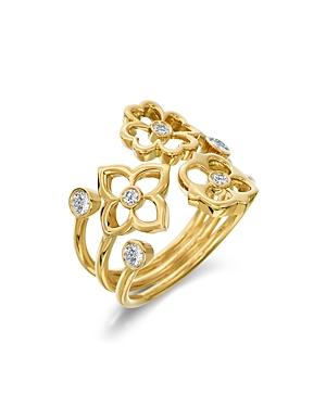 Gumuchian 18k Yellow Gold Mini G Boutique Floral Diamond Ring