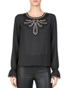 The Kooples Grommeted Eyelet Lace Top